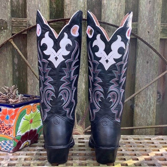 TONY LAMA Buckaroo 3R Tall Knee High Cowgirl Cowboy Western Boots, 9.5 10 - Picture 3 of 10